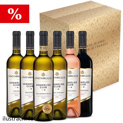 Degustační balíček vín z Víno Mikulov v dárkovém kartonu